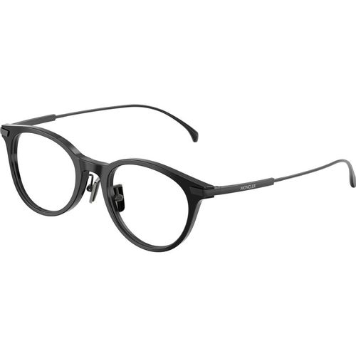 Moncler Unisex Moncler ME2022D 3001 Monturas ópticas Acetato Negro Transparente Redonda Norma