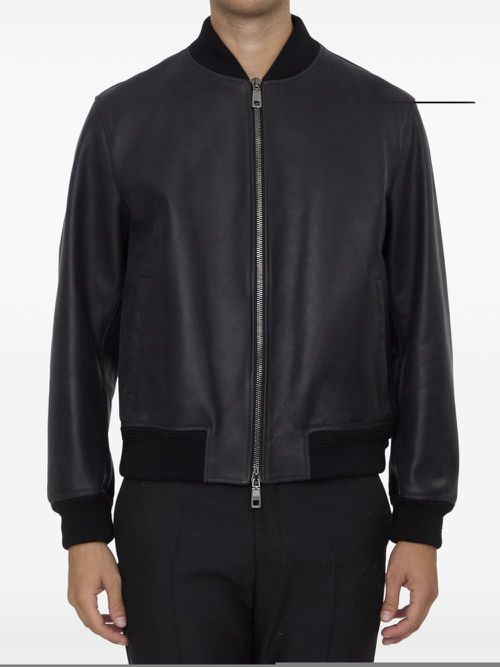 Zip-up leather jacket - Black