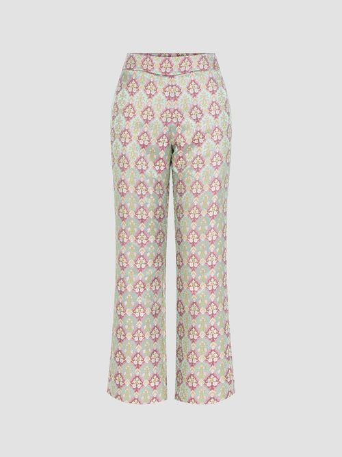 Women's The Annina Pant - Diamond Block Berry Green