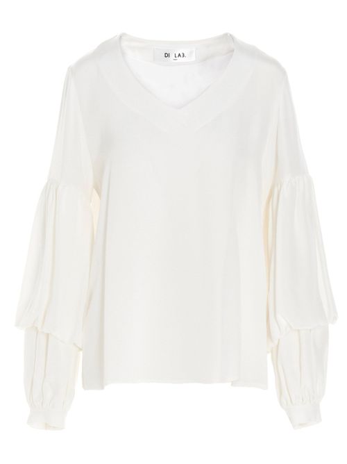 Di. Pari' Puff-Sleeve Silk Shirt