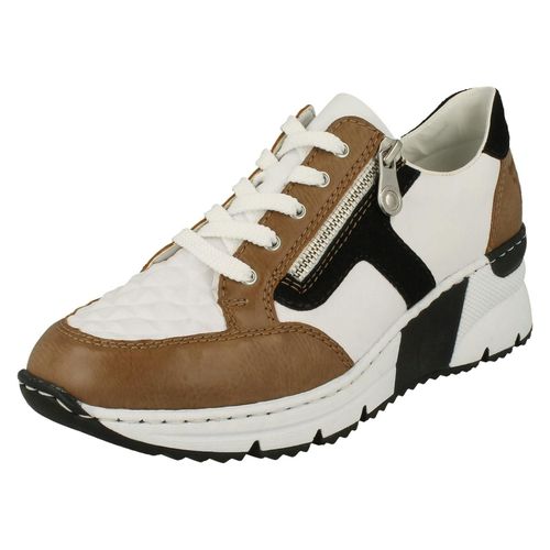 Rieker Rieker Ladies Sneakers By Rieker Wedge Heeled Trainers N6303 - White Combination