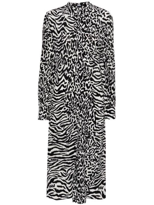 KARL animal-print shirt dress - Black