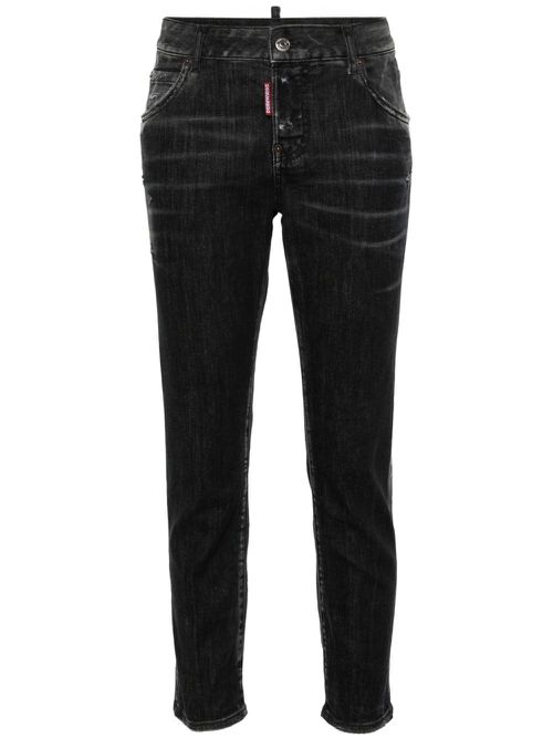 Cool Girl low-rise cropped jeans - Black