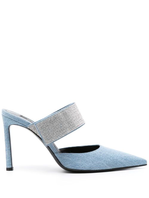 Sr Paris 100mm denim mules - Blue