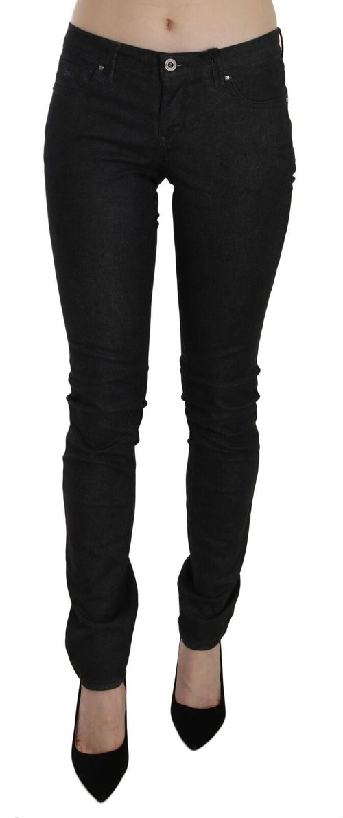 Low Waist Skinny Denim Jeans — Black