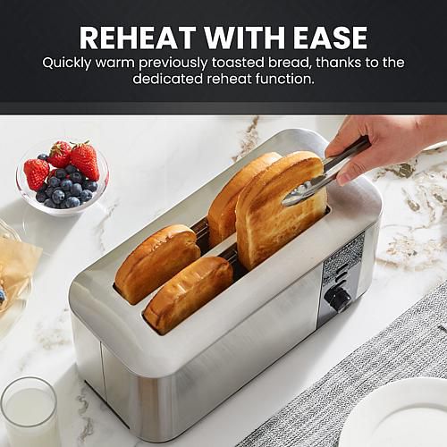 Cuisine 4-Slice Stainless Steel Long Slot Toaster