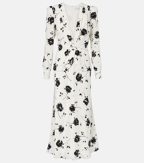 Floral silk midi dress