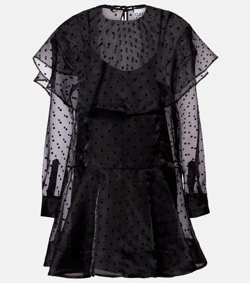 Polka-dot organza minidress