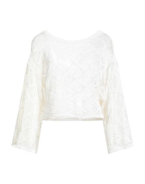 Collezione N_01 Woman Sweater Ivory Size L Organic cotton, Polyamide