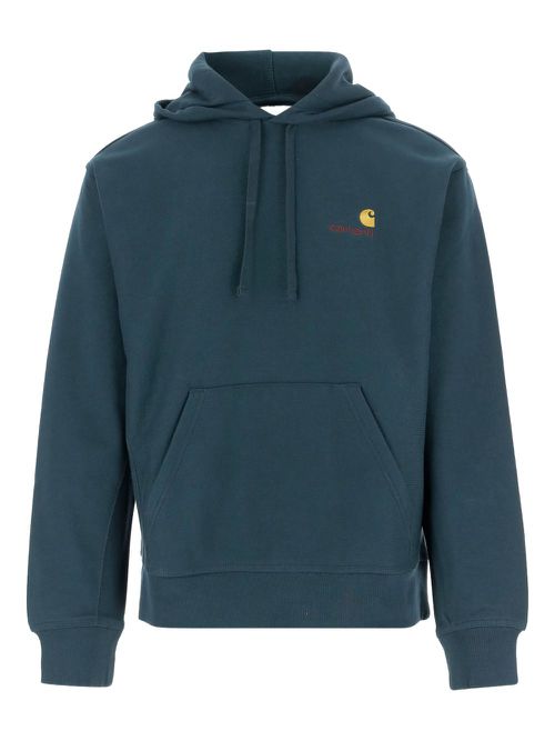American Script logo-embroidered hoodie - Blue