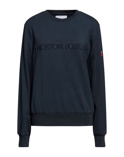 Man Sweatshirt Navy Size L Cotton, Elastane