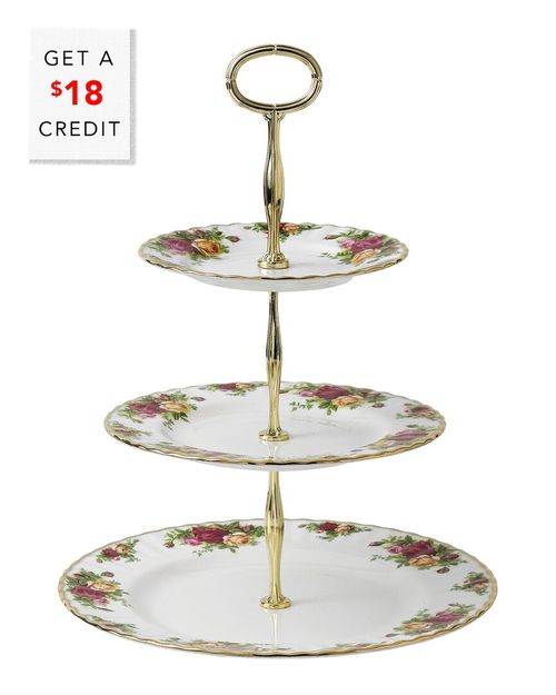 Old Country Roses 3-Tier Cake Stand W