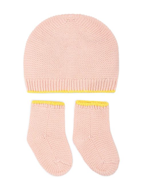 Knitted hat set - Pink