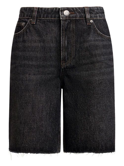 Frayed-hem denim shorts - Grey