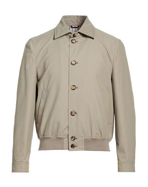 Man Jacket Sage green Size 36 Cotton, Polyamide