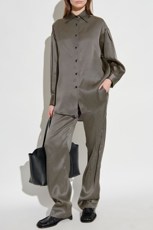 Tom Ford Silk Trousers With Polka Dot Pattern, Women's, Black