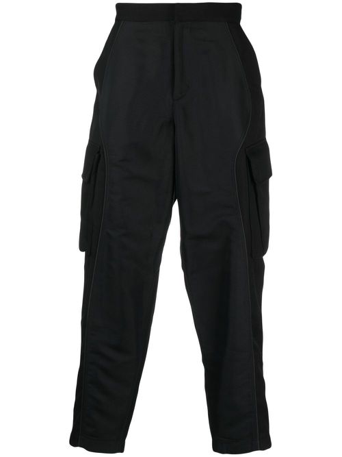 Panelled cropped track pants - Black
