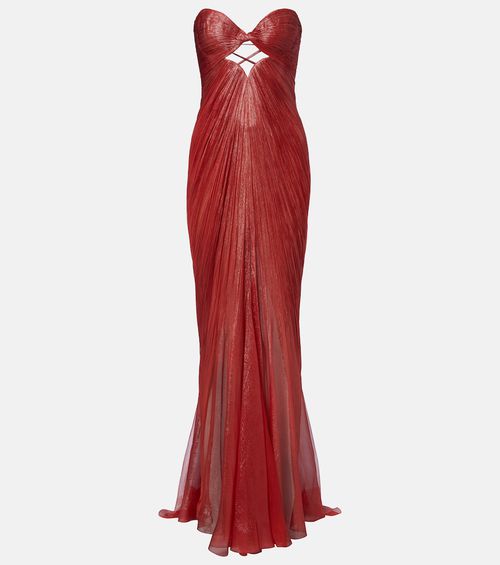 Rachel draped silk muslin bustier gown