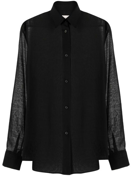 Argo sheer wool-blend shirt - Black
