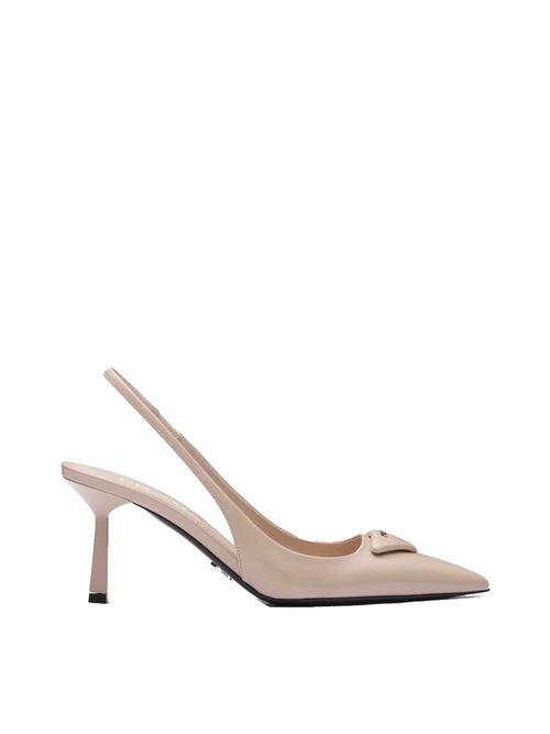 Brushed Leather Slingback Pumps