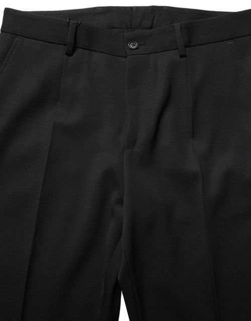 Virgin Wool Tapered Trousers — Black