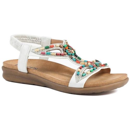 Pavers Women's Elasticated Embellished Slingback Sandals in White