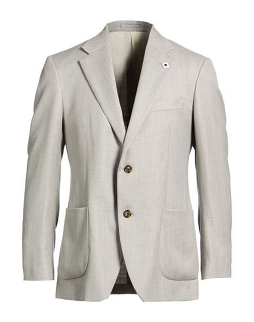 Man Blazer Light grey Size 36 Virgin Wool, Viscose, Linen
