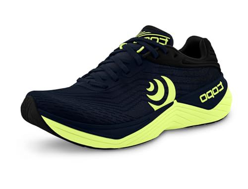 Topo Athletic Men's Ultrafly 5 Comfortable Lightweight Cushioned Durable 5MM Drop Road Running Shoes, Athletic Shoes for Road Running, Navy/Lime