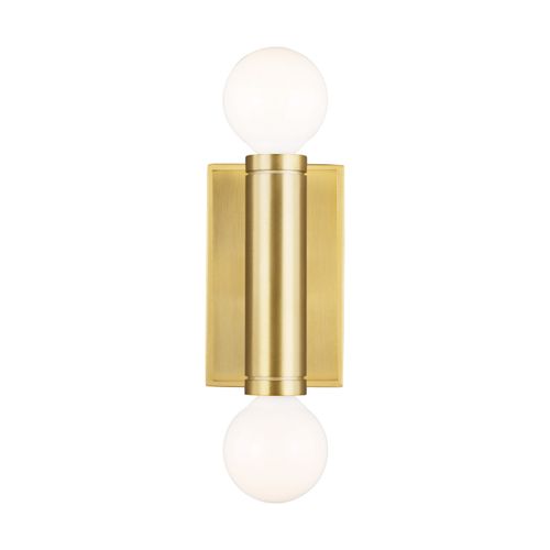 Visual Comfort Studio Beckham Modern 2-Light Wall Sconce in Burnished Brass by Thomas O'Brien