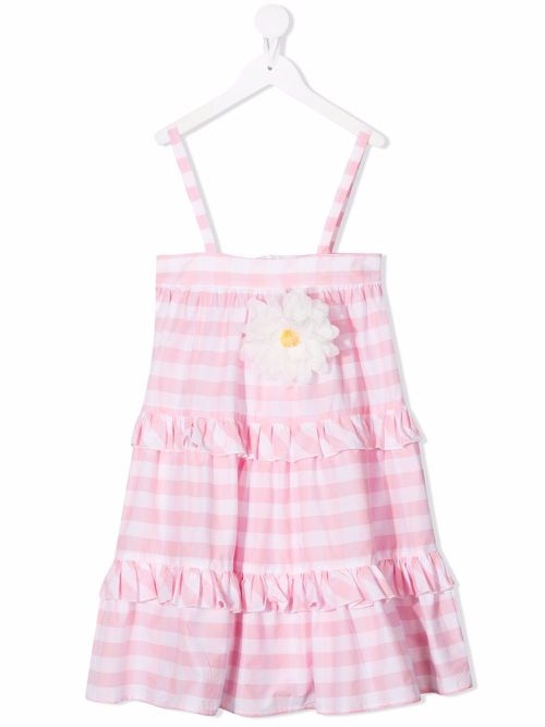 Gingham-check print dress - Pink