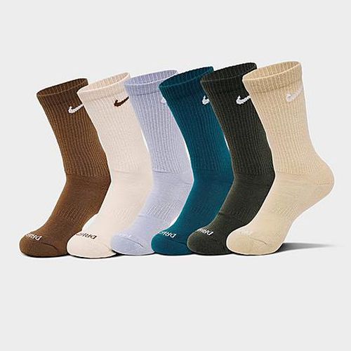 Everyday Plus Cushioned Crew Training Socks (6-Pack) in Blue Force/Sequioa