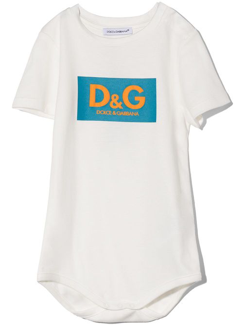 Logo print shorts-sleeve body - White