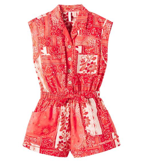 Tutina paisley cotton playsuit