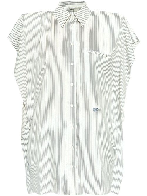 Silk shirt mini dress - White
