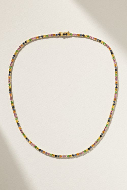 14-karat Gold Sapphire Tennis Necklace - Multi