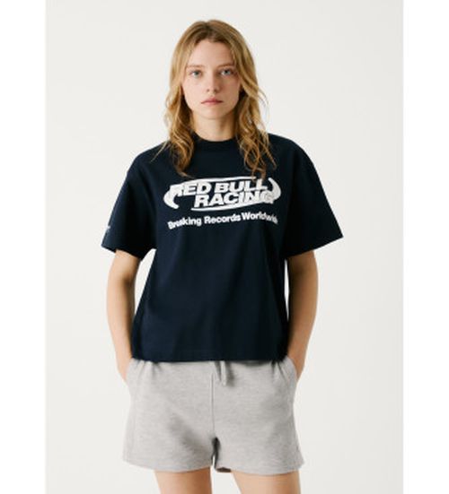 Red Bull Racing x Pepe Jeans for woman. RL500006 T-shirt logodruck navy (M), Casual, Cotton, Short sleeve