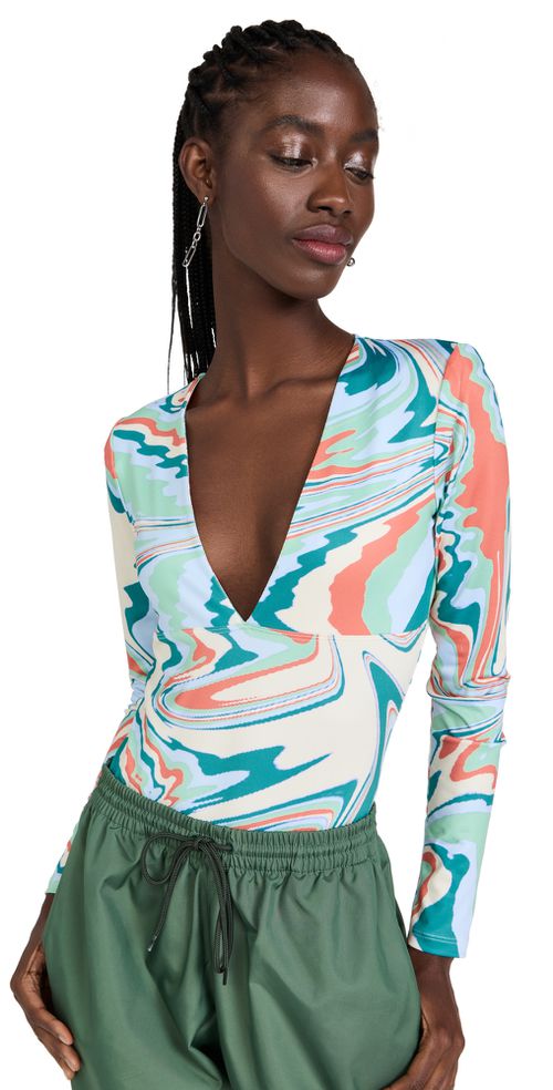 Chlo Bodysuit Coral Print