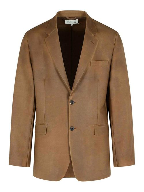 Blazer In Mohair And Brown Wool
