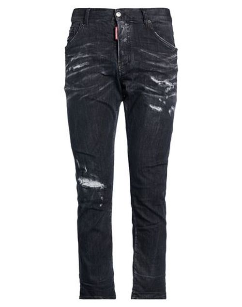 Man Jeans Black Size 32 Cotton, Elastomultiester, Elastane, Cow leather
