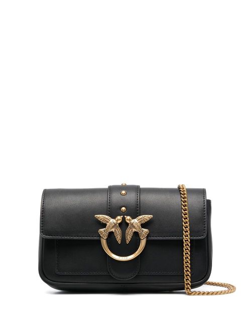 Love One Pocket leather crossbody bag - Black