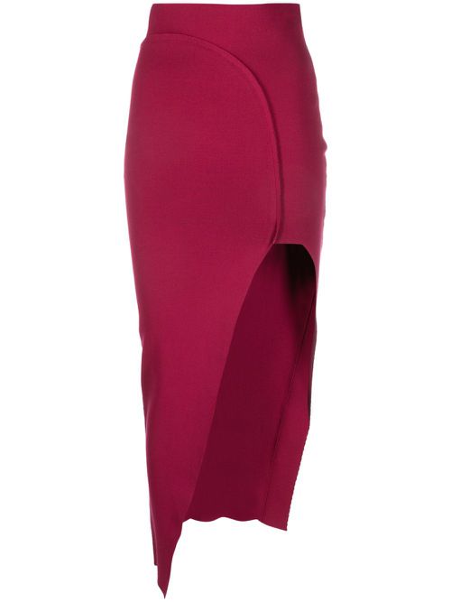 Asymmetric knitted skirt - Pink