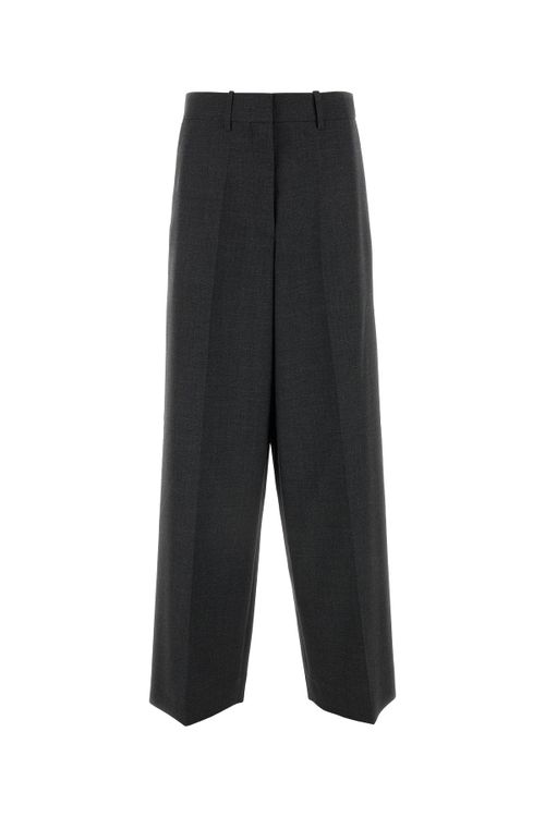 Virgin Wool-Cotton Blend Trousers — Gray