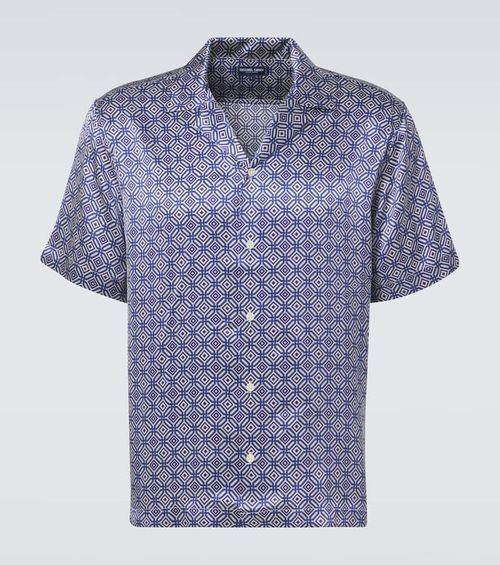 Roberto printed silk bowling shirt