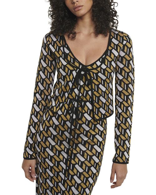 Carrie Crop Tie Wool-Blend Cardigan