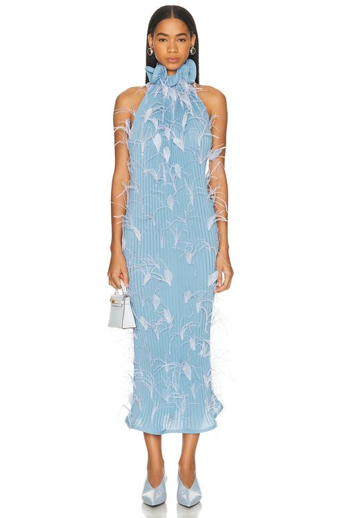 Rowen Rose Midi Dress in Blue - Blue. 40 also