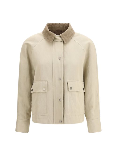 Cotton-Linen Canvas Jacket — Beige