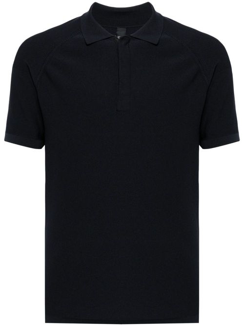 Ribbed shoulders polo shirt - Blue