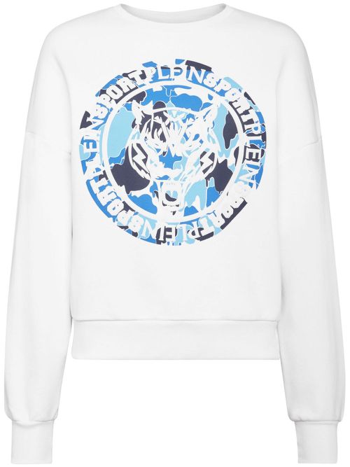 Carbon Tiger cotton sweatshirt - White