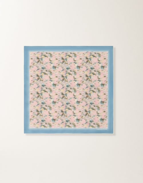 Printed silk foulard, chiné print