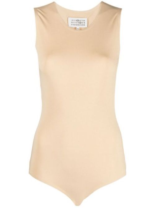 Round-neck sleeveless bodysuit